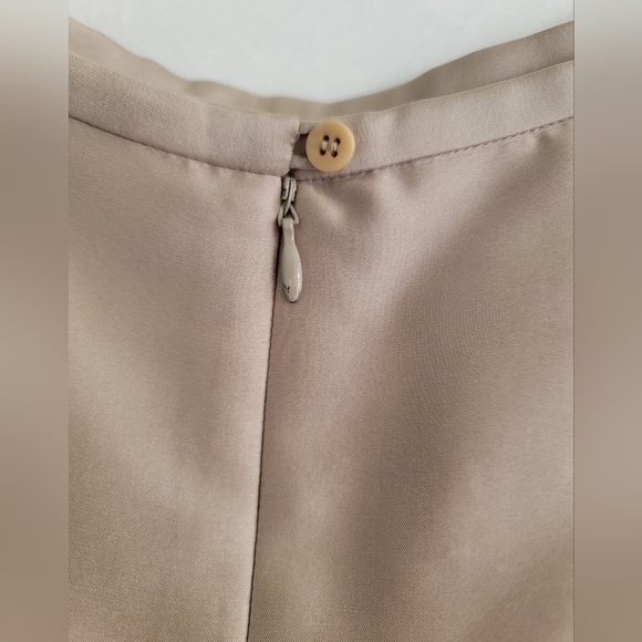 90% Silk Champagne Midi Skirt - Picture 2 of 9